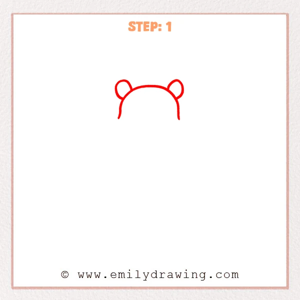 how to draw a winnie the pooh - Step 1